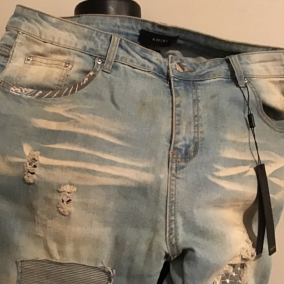 😎🔥#199, AMRI, men’s jeans, new, distressed, size 38x32, see photos - Picture 7 of 9